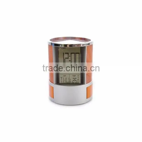 table clock PVC penholder with multifunction display