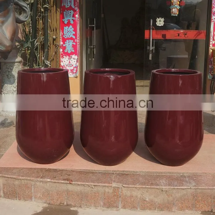 Modern red frp planter flowerpot