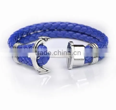 fashion accessories bracelet woman 2017 leather bracelet anchor bracelet