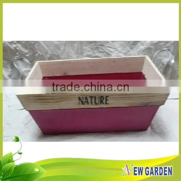China Wholesale Durable Garden lightweight retangle wooden pot