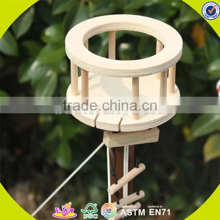 Wholesale DIY 3D baby wooden pirate ship toy handmade kid wooden pirate ship toy cool kids wooden toy pirate ship W03B001
