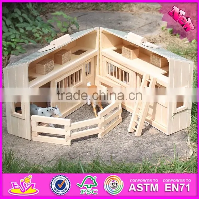 2016 New fashion children wooden dollhouse kits for sale W06A082