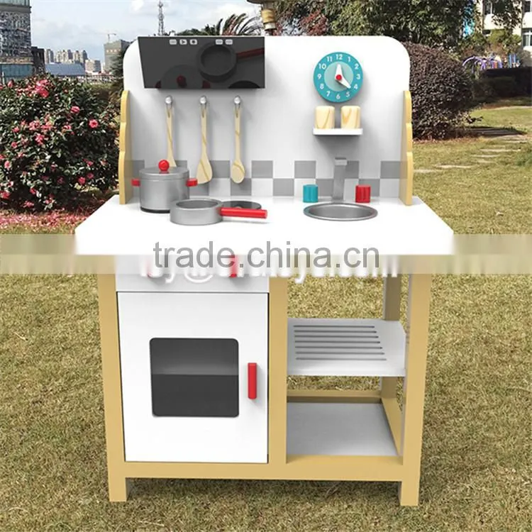 New style kids pretend play wooden toy play kitchen W10C293