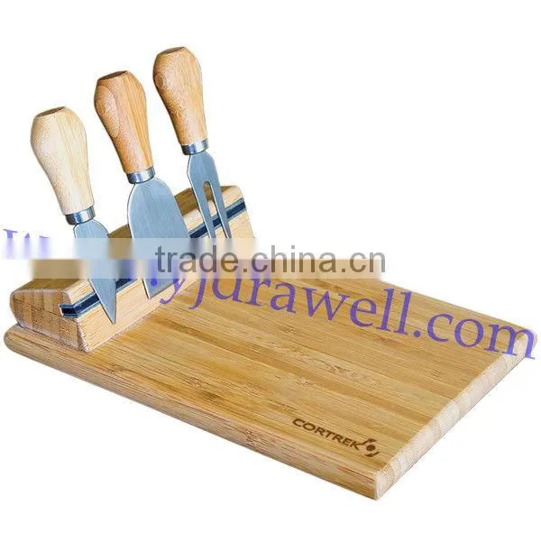 AM-1706 Wooden Board with 4-Piece cheese knife set/Cheese Tools
