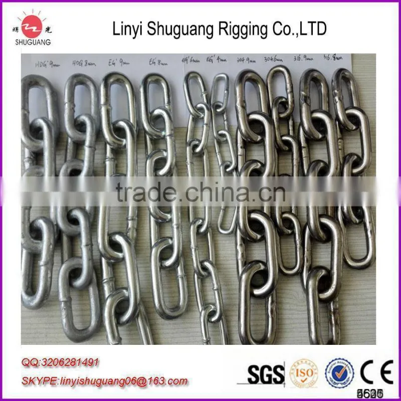 galvanized link chain, for marine use, dock fender link chain, marina, pontoon