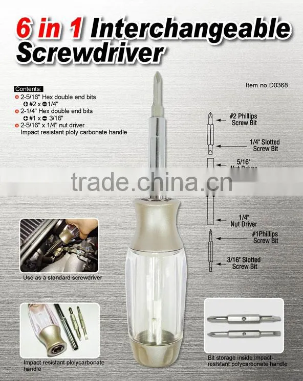 6 in 1 Interchangeable Screwdriver