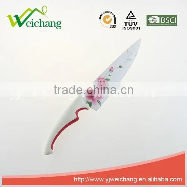WCE569 5 pcs set Kitchen Knives artwork painting blade PP with TPR handle , hot sale, Wholesale