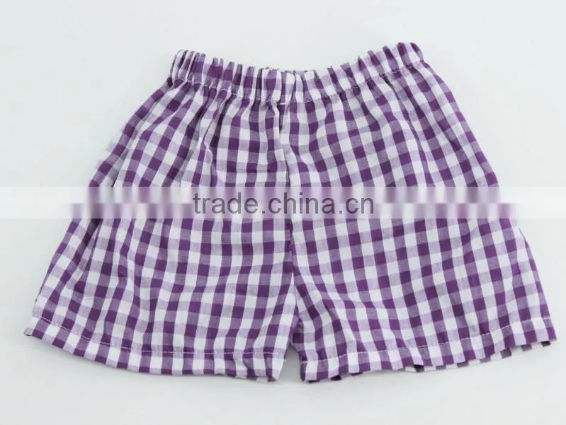 Children Summer Icing Pants Wholesale Kids Girl Red Gingham Short Pants Baby Girls Plaid Leggings