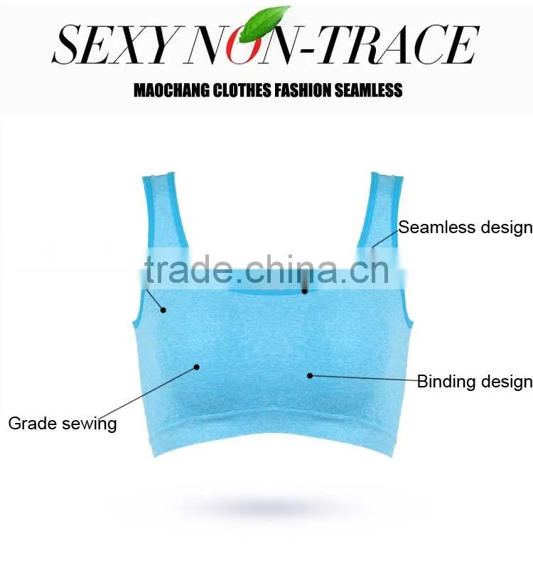 Latest style wireless women bra top seamless underwear fashion ladies fitness bra