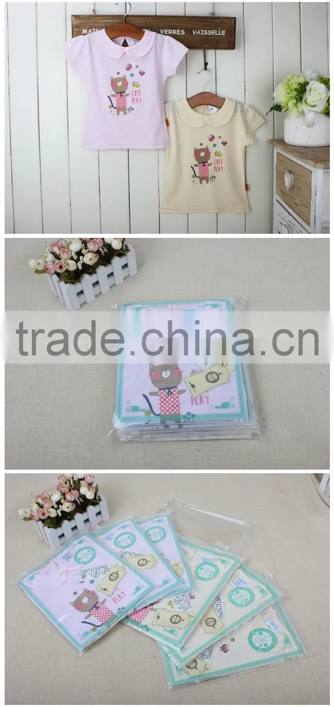 Kids 100% cotton summer custom printing t-shirt baby clothes for girl