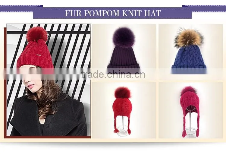 Myfur Genuine Soft Fox Body Fur Pom Pom Elegant Adults Unisex Felt Fedora Hat