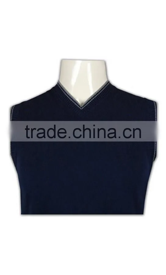 ISO9001/BSCI Manufature v-neck navy blue wholesale cheap sweater vest