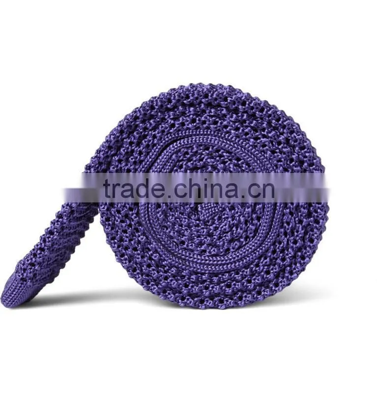 Solid Knit Silk Narrow Tie