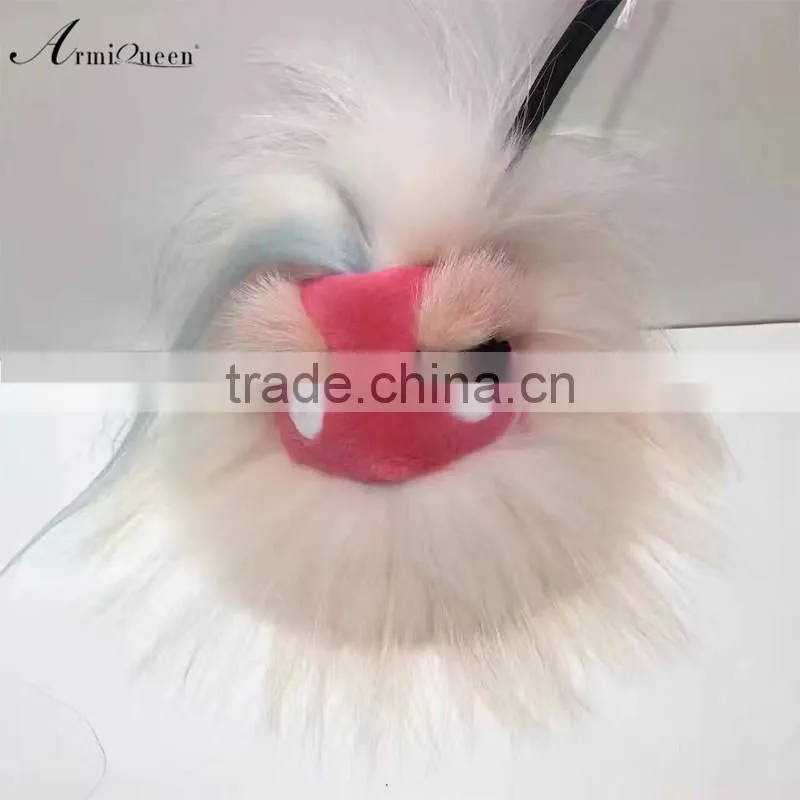 2017 wholesale fashion real raccoon fur monster key chains ,bag accessory in high quality