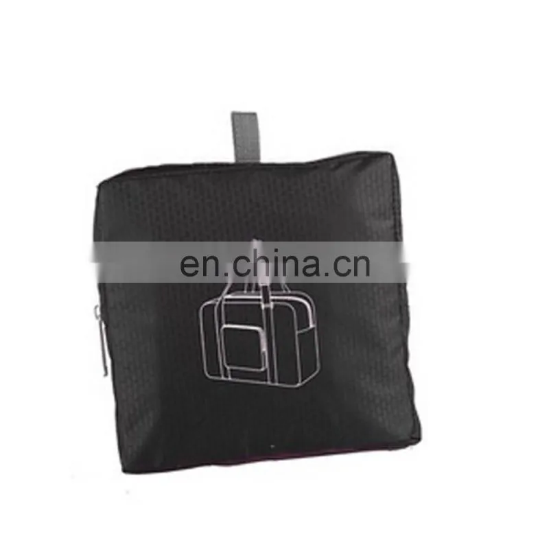Black Printed Lightweight Water Resistant Travel Folding Gym Bag