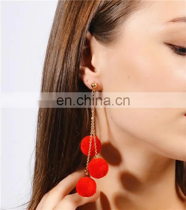 Handmade Fringe Thread Tassel Drop Earrings Charm Pearl Earrings