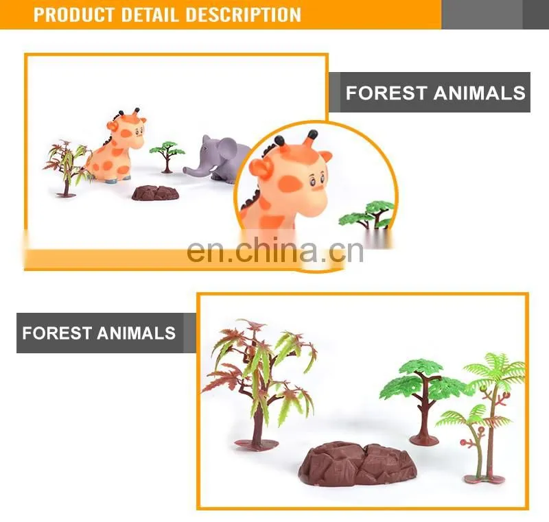 6 inches interesting vinyl and soft giraffe and elephant animal rubber toys