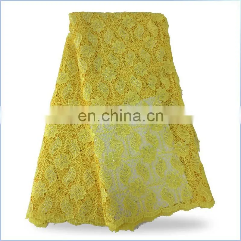 popular design high quality african cord lace/Water Soluble Lace fabrics for wedding drees LS15073145