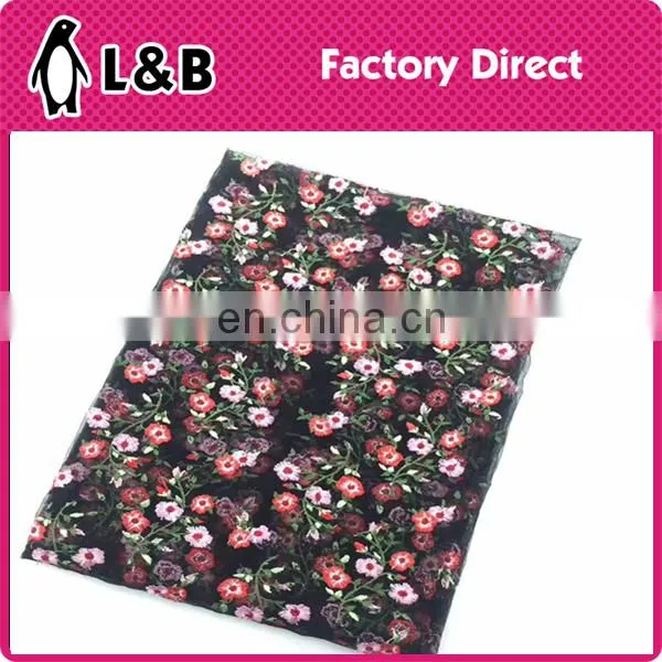 Wholesale popular hot selling embroidery flower lace fabric