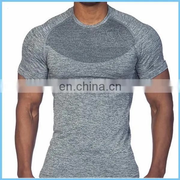 Yihao Cotton Spandex dry fit plain t-shirts Soft feeling Men Training gym t -shirt fitted