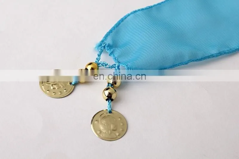 Y-2058 New product chiffon glittery gold coin children belly dance hip scarf