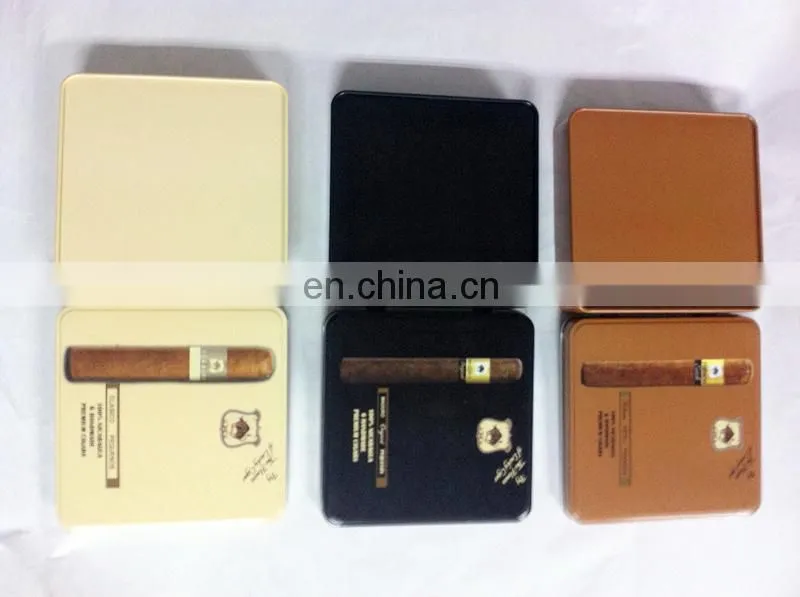 High Quality Cigar & Cigarette Hinged Lid Tobacco Tin Box