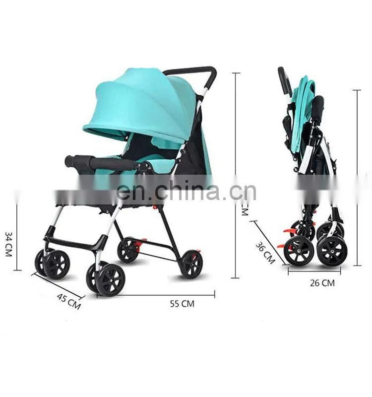 Wholesale Baby Doll Stroller Stainless Steel Frame Lycra Canopy Cheap Folding Baby Pram High Quality Baby Stroller