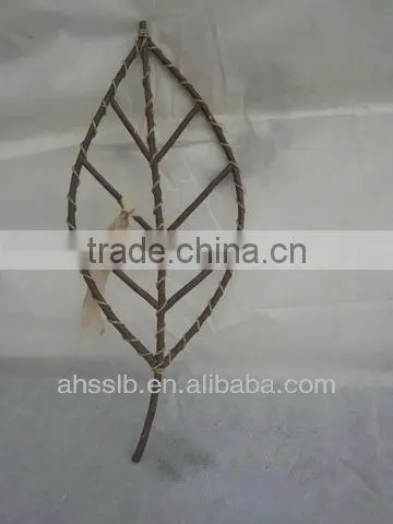 2013 leaves-shaped woven willow wicker home garden office decoration