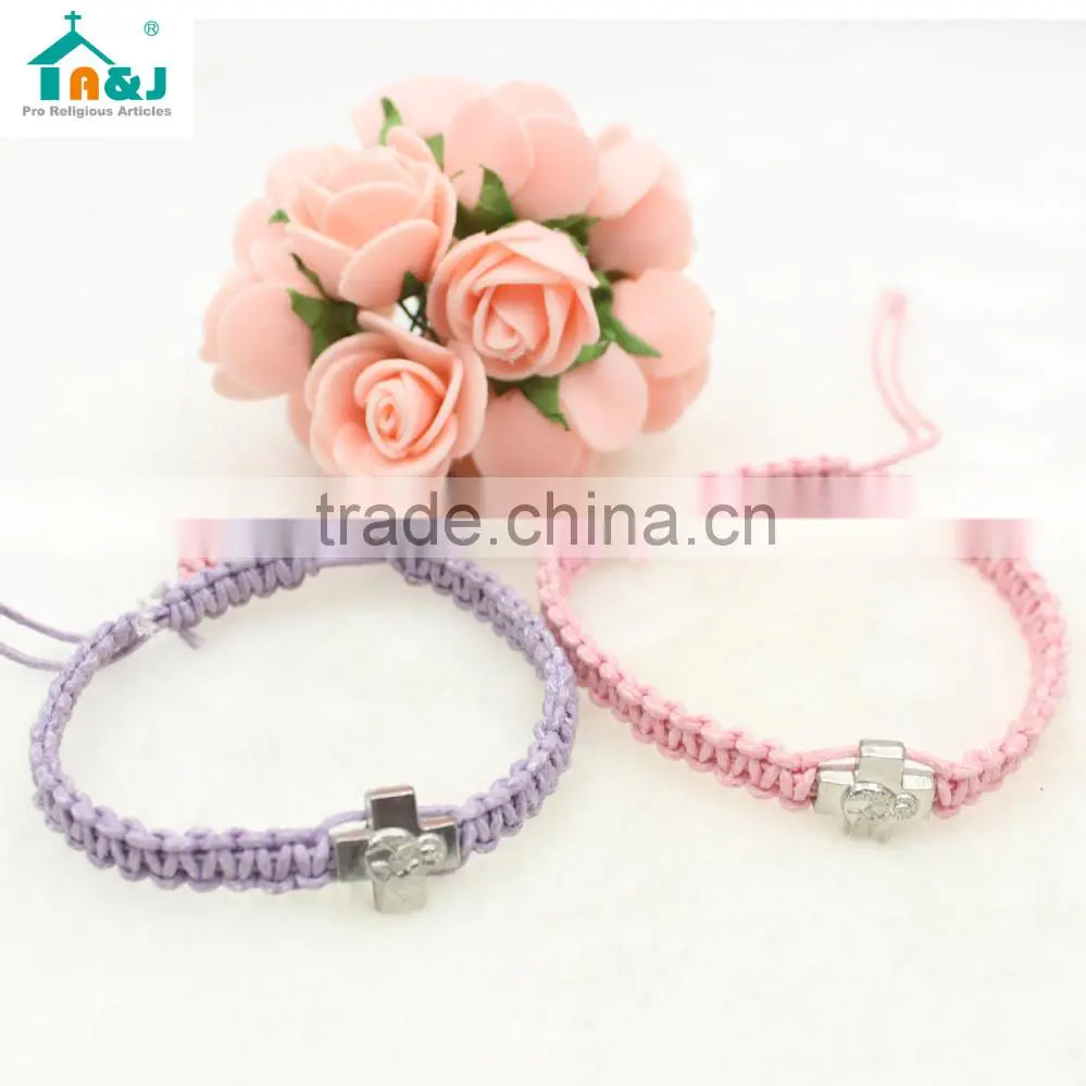 Saints knotted cord bracelet