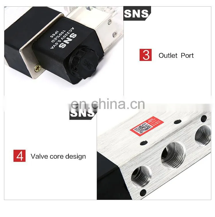 SNS Printing Machine Fittings Pneumatic Valve 4V310-10 Aluminum Alloy Electromagnetic Valve