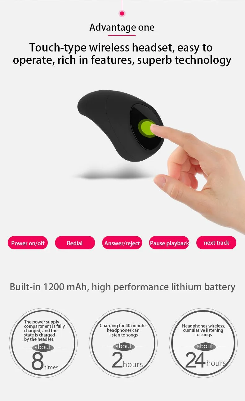2020 Bulk Earbuds Mini Earphones HD Stereo Magnetic Wireless Earbuds with Charging Case for Smartphones