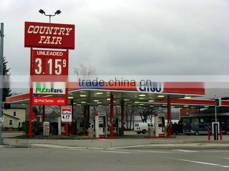 Galvanized Steel Space Frame Building Prefabricated Gas Station