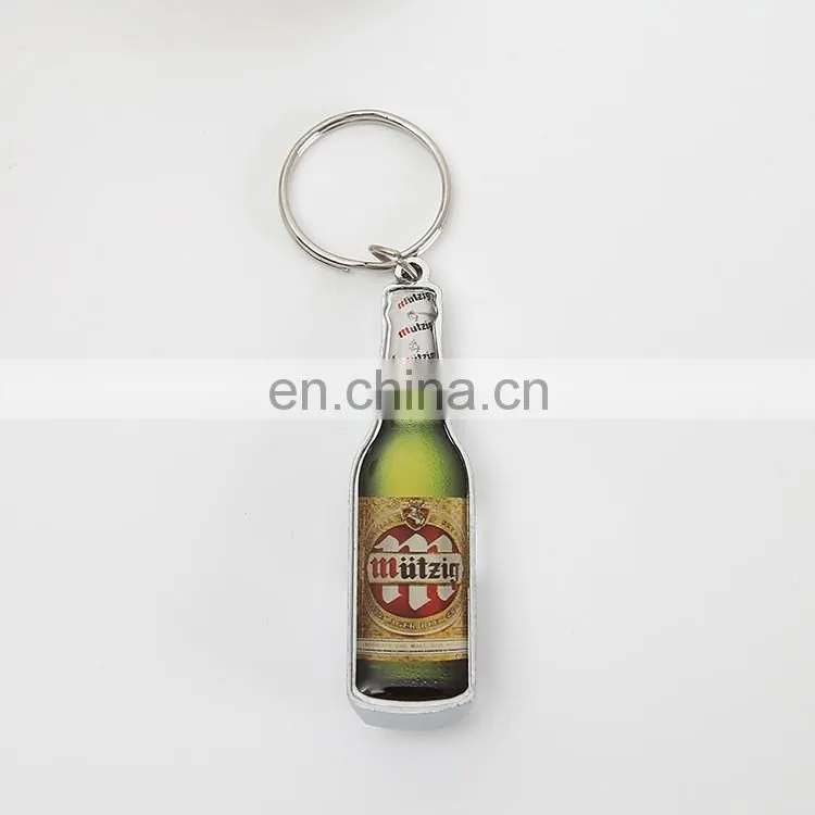 Customization Epoxy Metal Beer Bottle Opener with Keychain