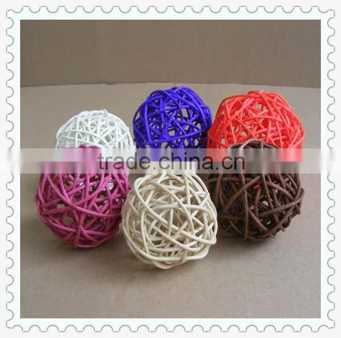 personalized colorful weaving rattan christmas ball