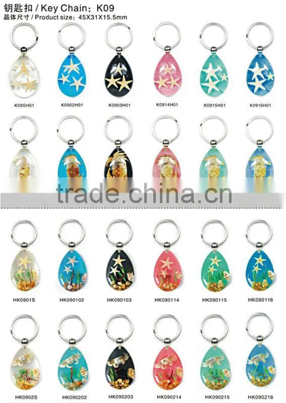 Real bug flower sea horse scorpion wholesale key chain rope