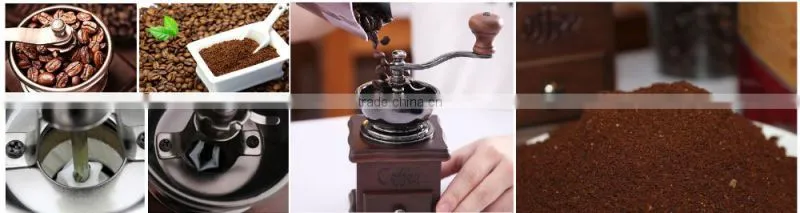 manual coffee hand grinder home coffee bean grinder mill w/ brush Classic Wood