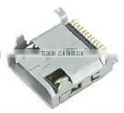 CE 8 pin micro usb male pcb connector