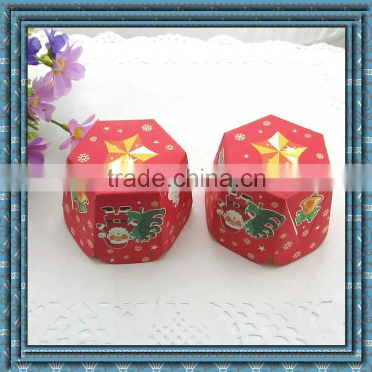 Christmas Hexagon shape high temperature muffin cup ,cake tray