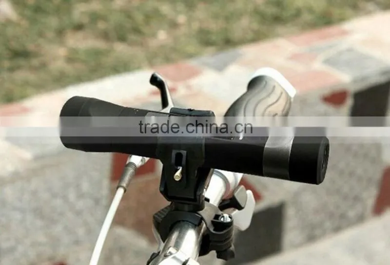 Round Portable Bluetooth LED Flashlight Riding Bike Speaker With Torch Holder