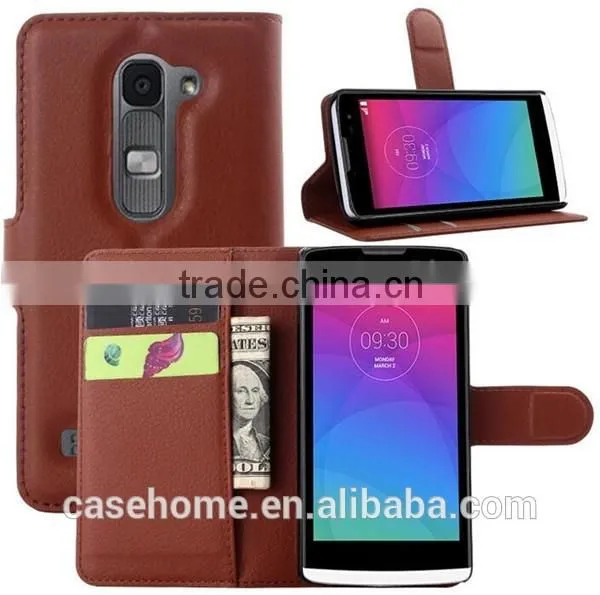 Mobile Phone PU Leather Flip Wallet Cover Case for LG Leon