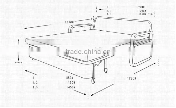 Modern design fabric sofa bed