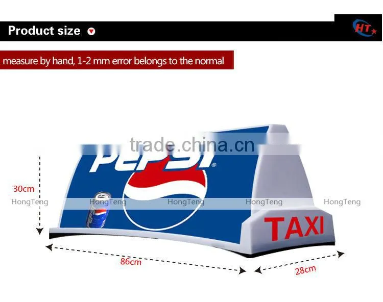 Waterproof lighting led taxi top advertising