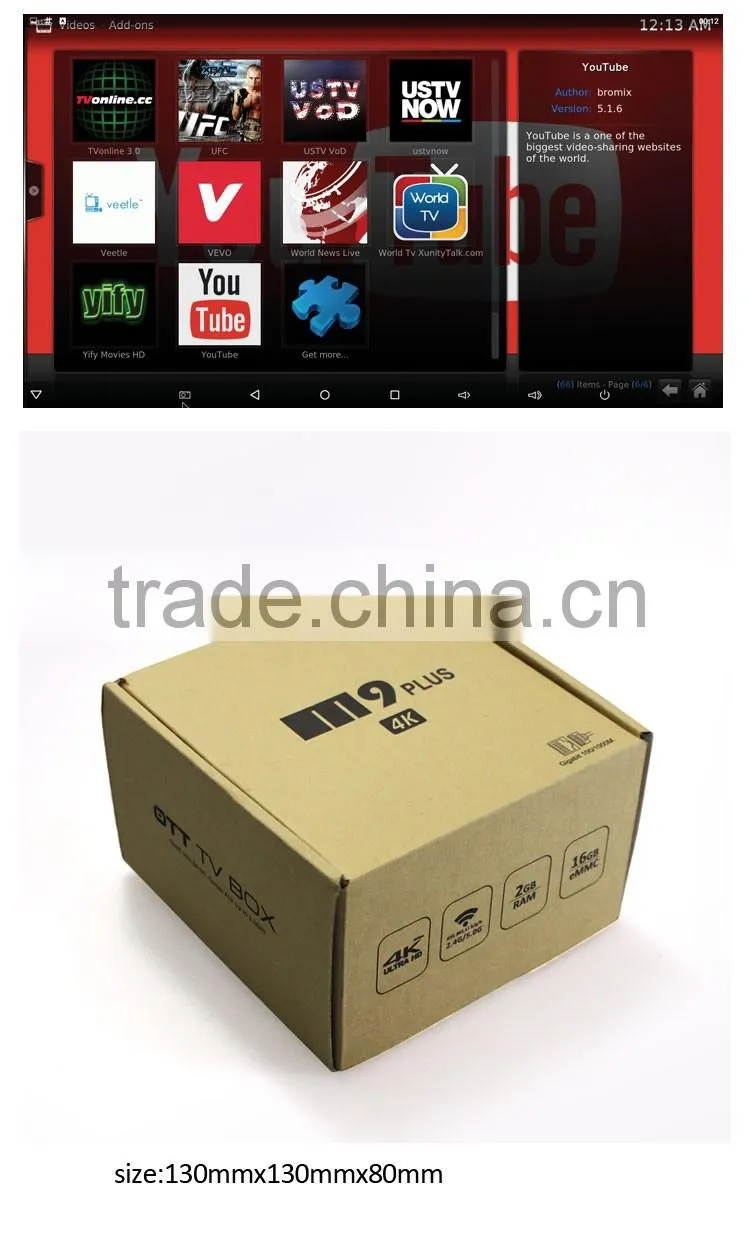 M8S Xbmc Android Tv Box Fta, Quad Core Amlogic M8 Android Tv Box, M9 plus 4K smart TV box