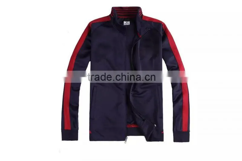 Mens 100% polyester zipped man soccer track jacket Sportwear