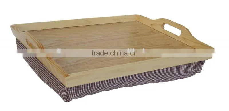 Wooden tray with fabric