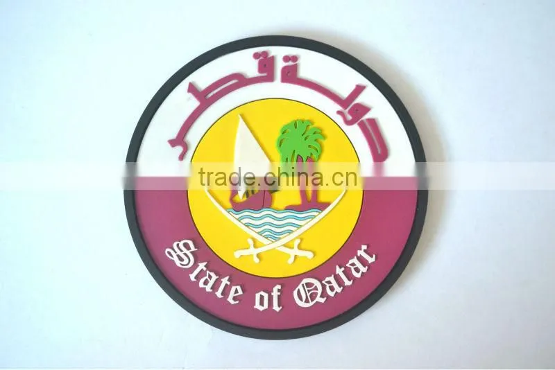 Factory oem custom Qatar national soft pvc rubber cup coaster