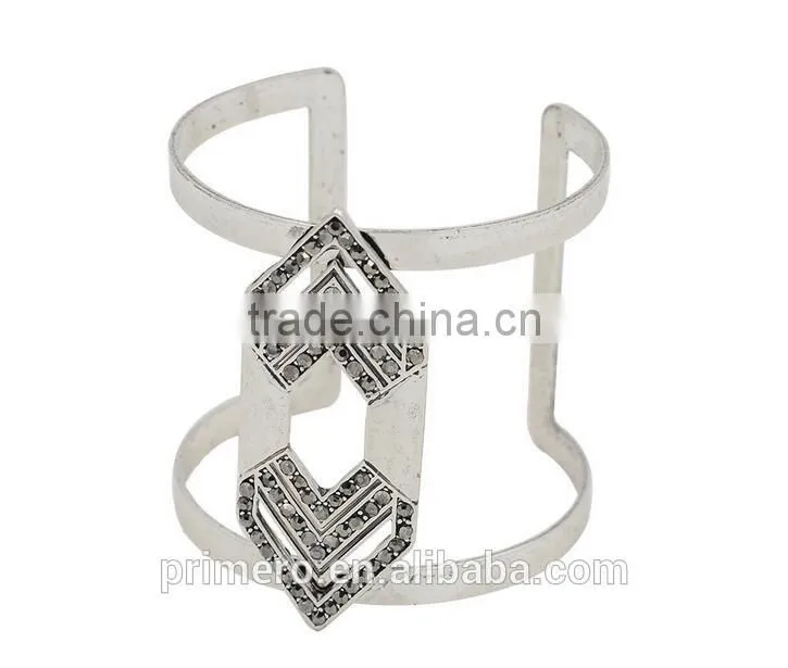 Retro Punk Style Cuff Bangles Gold Plated Geometry Hollow Bracelet Charm Jewelry