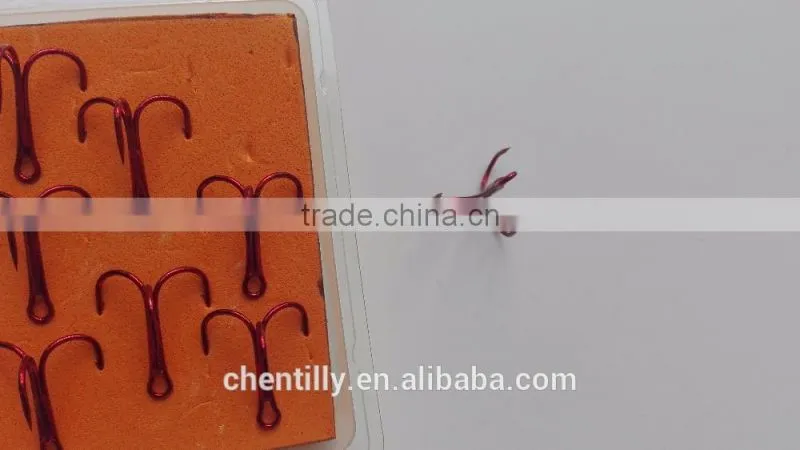 High carbon steel trible hooks for wholesale in assorted colors