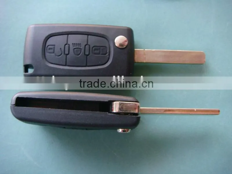 Tongda Auto key for puogeot citroen Foldable 3 button with light CE0536(GROOVE)
