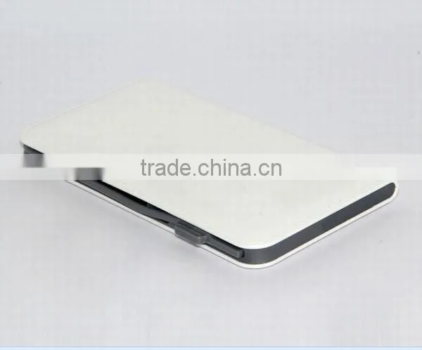 AWC455 8000mAh Leather Built In Input and Output Cable Power Bank Mobile Power Pack